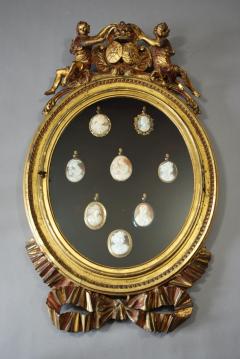 19thc carved gilded hanging display case - 4780366