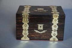 19thc coromandel wood brass bound tea caddy - 4780368