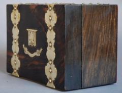 19thc coromandel wood brass bound tea caddy - 4780371