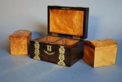 19thc coromandel wood brass bound tea caddy - 4780372