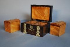 19thc coromandel wood brass bound tea caddy - 4780373