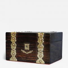 19thc coromandel wood brass bound tea caddy - 4790359