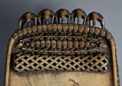 19thc hand carved hardwood African Bamileke ceremonial bed or coffee table  - 4757000