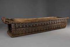 19thc hand carved hardwood African Bamileke ceremonial bed or coffee table  - 4757008
