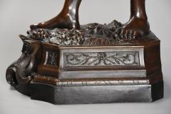 19thc large bronzed spelter figure of a farm labourer signed Milliot - 4799964
