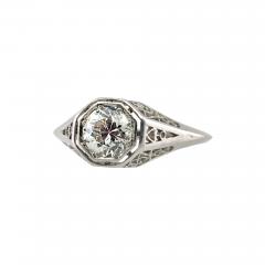 1CT PLATINUM ART DECO FILIGREE ENGAGEMENT RING - 2774962