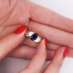 2 03 Carat Oval Cut Sapphire with Diamond Accent Bypass Platinum Ring - 3919112