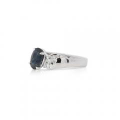 2 03 Carat Oval Cut Sapphire with Diamond Accent Bypass Platinum Ring - 3919117