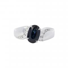 2 03 Carat Oval Cut Sapphire with Diamond Accent Bypass Platinum Ring - 3922700