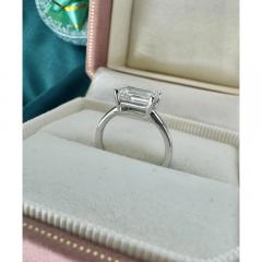 2 05 Carat F VS1 Emerald Cut Lab Grown Diamond in 14K White Gold East West Ring - 4012591