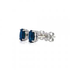 2 15 Carat Oval Cut Natural Sapphire 14K Gold Hypoallergenic Stud Earrings - 3772476