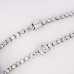 2 4 Carat Round With Baguette Cut Center Lab Grown Diamond Tennis Bracelet - 3896535