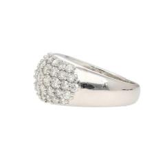 2 51 Carat Diamond Pav Cluster Band Platinum Ring - 3832426