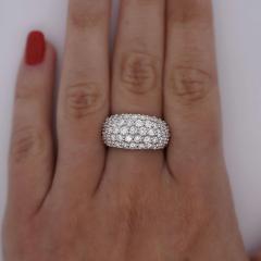 2 51 Carat Diamond Pav Cluster Band Platinum Ring - 3832444