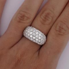 2 51 Carat Diamond Pav Cluster Band Platinum Ring - 3832445