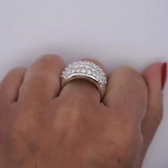 2 51 Carat Diamond Pav Cluster Band Platinum Ring - 3832473