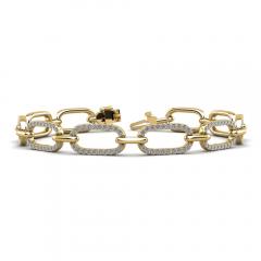 2 6 Carat Round Cut Diamond Paperclip Link Bracelet - 3981797