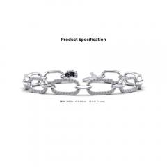 2 6 Carat Round Cut Diamond Paperclip Link Bracelet - 3981852