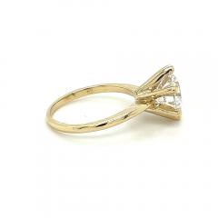 2 60 Carat Lab Grown 14K Yellow Gold 6 Prong Solitaire Diamond Engagement Ring - 3552566