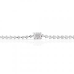 2 71 Carat Cushion Round Lab Grown Diamond 14K White Gold Tennis Bracelet - 3896544