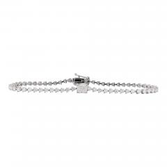 2 71 Carat Cushion Round Lab Grown Diamond 14K White Gold Tennis Bracelet - 3900409