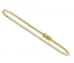 2 76CT YELLOW GOLD DIAMOND TENNIS BRACELET - 3630644