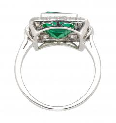 2 86 Carat Afghan Chinese Minor Oil Emerald Diamond Halo Ring in 18K Gold - 3500422