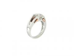 2 87 Carat Emerald Cut Lab Grown Diamond Mens Ring in 2 Tone Rose White Gold - 3597100