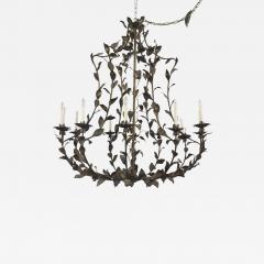 2 American Country Rustic Style Mid Century Dark Metal Large 12 Arm Chandeliers - 470602