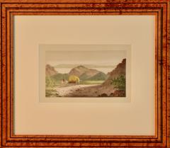 2 Antique Watercolors George Caitlin Salt Lake City Founding Mormons - 1713689