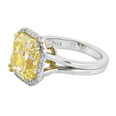 2 CARAT CUSHION CUT DIAMOND FANCY INTENSE YELLOW GIA RING - 2926292