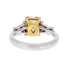 2 CARAT RADIANT CUT DIAMOND FANCY YELLOW GIA RING - 3670666