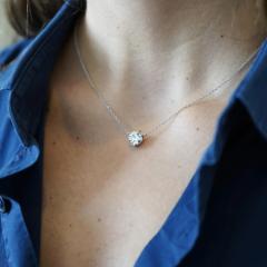 2 Carat Round Cut Lab Grown Diamond Solitaire Floating Pendant Necklace - 3946702