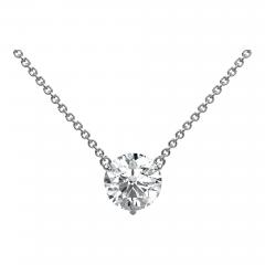 2 Carat Round Cut Lab Grown Diamond Solitaire Floating Pendant Necklace - 3948200