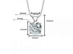 2 Carat Round Lab Grown Diamond Solitaire Single Pendant in 14K White Gold - 3597117