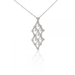 2 Carat tw Diamond Dangling Platinum Pendant Necklace - 3876968