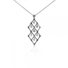 2 Carat tw Diamond Dangling Platinum Pendant Necklace - 3876970