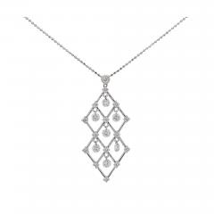 2 Carat tw Diamond Dangling Platinum Pendant Necklace - 3883551