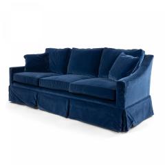 2 Contemporary Blue Velvet Sofas - 4171434