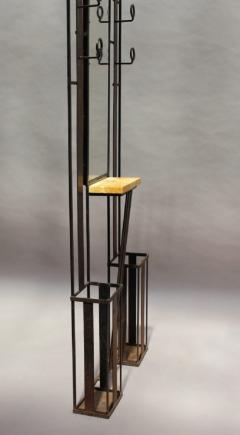 2 Fine French Art Deco Wrought Iron Coat Racks with an Umbrella and Hat Stands - 1184996