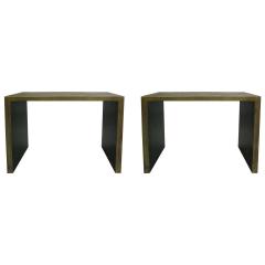 2 Italian Mid Century Modern Patinated Brass Consoles 1970 - 1759403