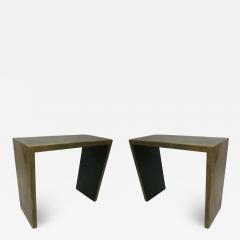 2 Italian Mid Century Modern Patinated Brass Consoles 1970 - 1762265