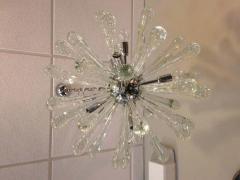 2 Italian Mid Century Murano Venetian Glass Starburst Sputnik Chandeliers - 1811527