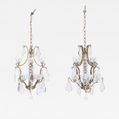 2 Louis XV style Small Dore and Crystal Chandelier - 4193727