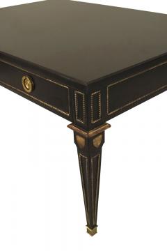 2 Maison Jansen French Louis XVI Style Ebonized and Gilt Coffee Tables - 4650450