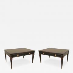 2 Maison Jansen French Louis XVI Style Ebonized and Gilt Coffee Tables - 4700287