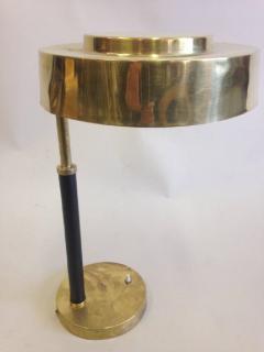 2 Mid Century Modern Brass and Leather Marine Desk Table Lamps England 1930 - 1672354