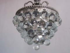 2 Modern Neoclassical Silver and Crystal Viennese Pendants Chandeliers - 1799824