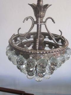 2 Modern Neoclassical Silver and Crystal Viennese Pendants Chandeliers - 1799829