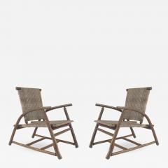 2 Pair of Rustic American Old Hickory Arm Chairs - 562484